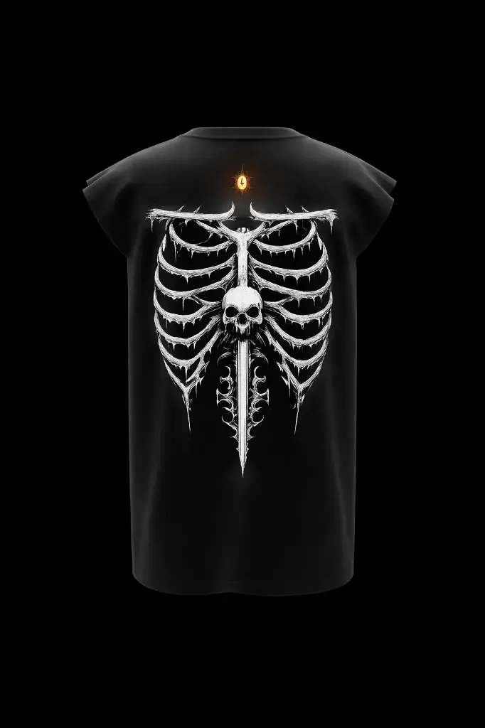 Skull Black Vest