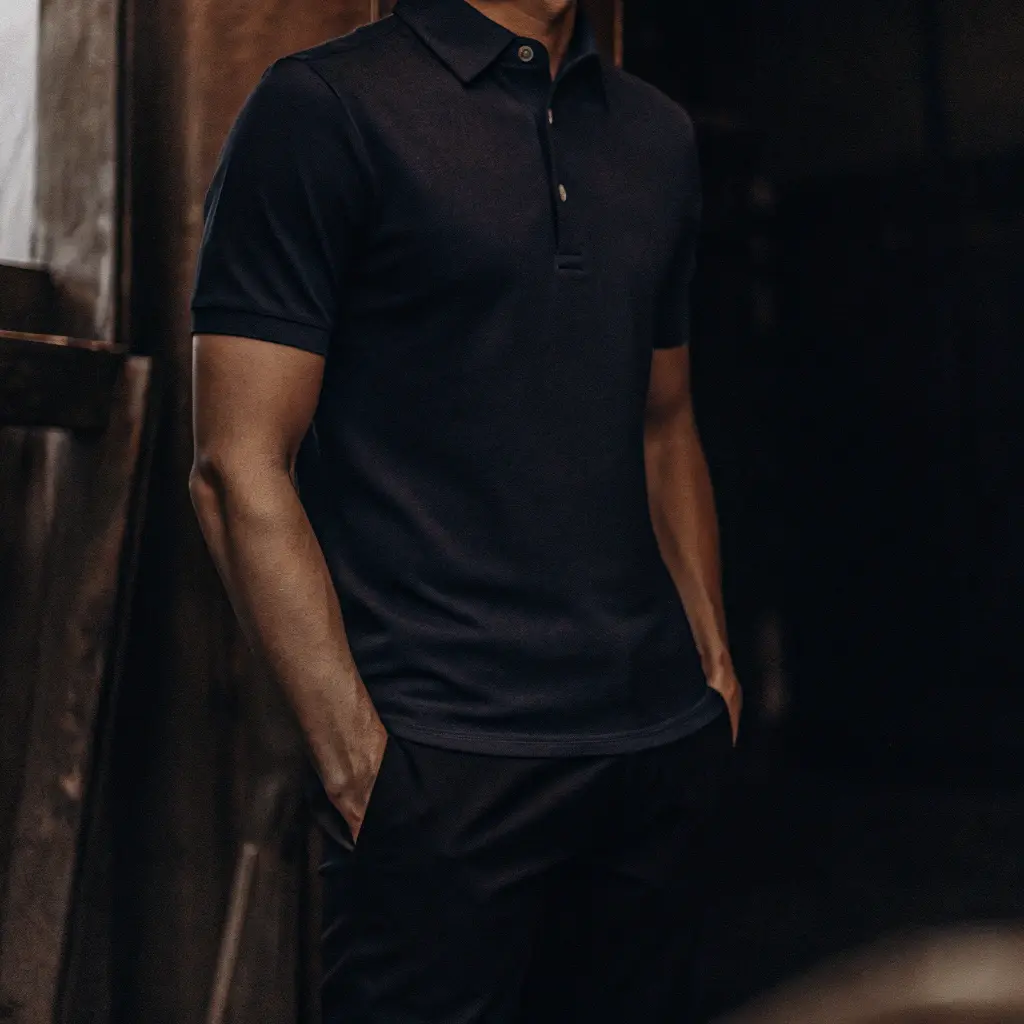 🧵 Men’s Polo T-Shirt – MP25 (Black, S)